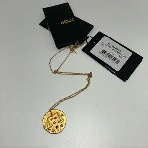 Maje gold tone Collier Balance medallion necklace NWT